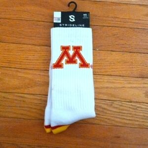 NWT STRIDELINE UNIVERSITY OF MINNESOTA  CREW KNIT SOCKS SZ M/L